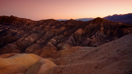 Desert Sunset - sunset, nature, desert, mountain