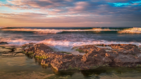 Beach - nature, rock, ocean, wave, Beach