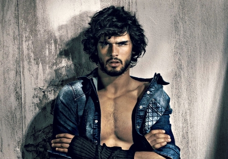 Marlon Teixeira - grey, blue, man, marlon teixeira, model