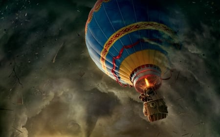 The Great Oz - magic, air-balloon, fantasy, world, wind, weather, storm, abstract, oz, wizards