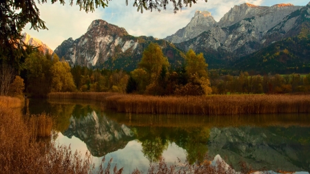 Autumn River - forest, mountain, river, autumn