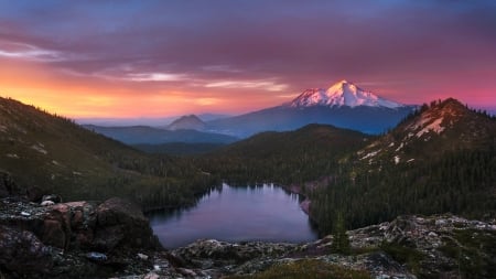 Castle Lake - lake, cool, fun, sunset, nature