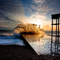 Waves at Sunset