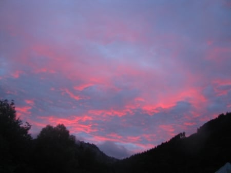 pink sky - sky, clouds, pink clouds, sunset, pink sky