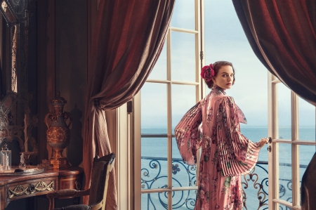 Natalie Portman - woman, actress, girl, pink, room, natalie portman