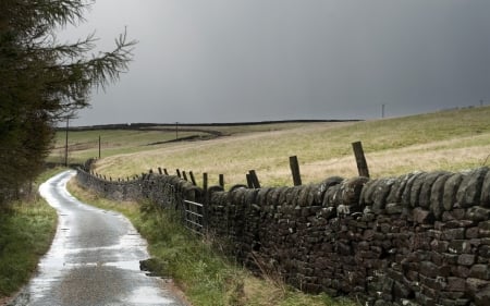 Path - cloud, sky, path, fence, nature