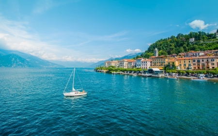 Lake in italy - italy, lake, tree, water