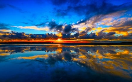 Kuku Beach - nature, beach, reflection, clouds, sunset, sea