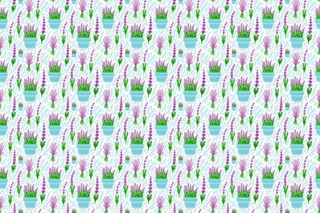 Pattern - white, flower, purple, pot, pattern, lavender, texture, green