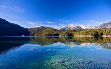 Reflection IV. - hills, water, landscape, scene, reflection, nature, lake, mountains, wallpaper