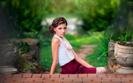 Garden Beauty - garden, child, girl, model