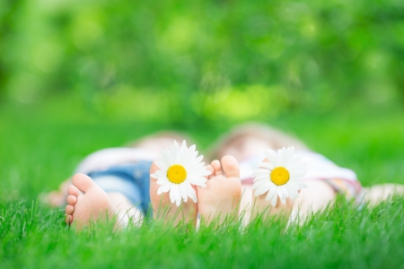 Happy Feet - children, summer, sweet, feet, daisies, grass