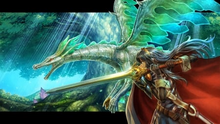 Chiki - game, magic, dragon, fire emblem, sword, fantasy, cg