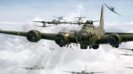 B 17 Bomber on a Mission