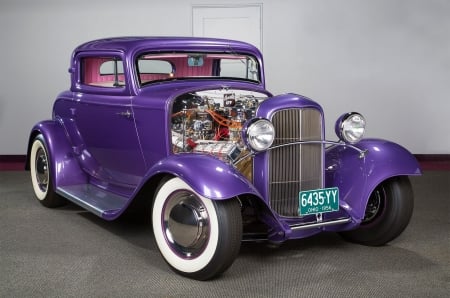 1932-Ford-Coupe - classic, ford, purple, whitewalls