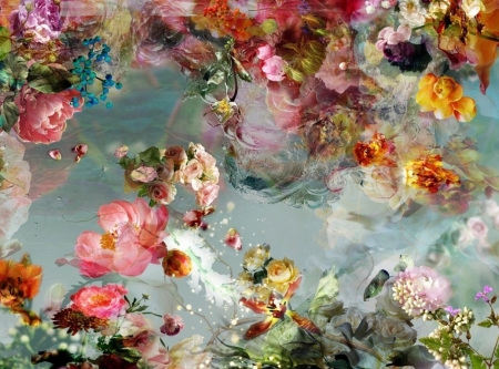 Dreamworld One - colours, pretty, floral, floating