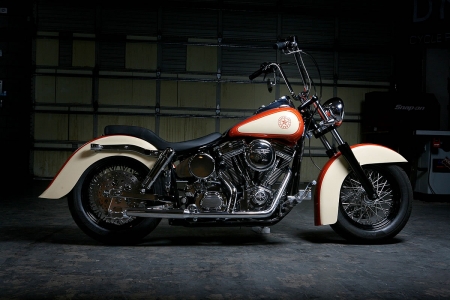 Orange And Cream Swinger - harley, chopper, motorcycle, bike