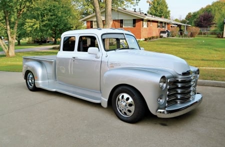 Custom Stretched 1947 Chevy 3800 - 1947, silver, classic, truck