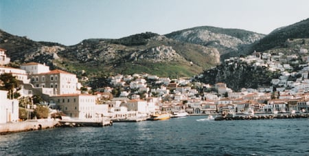 Greek Island Town - mediterranean, greece, island, greek