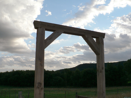 The (star)gate - space, gate, sky, panorama, druffix, soft, clouds, evening