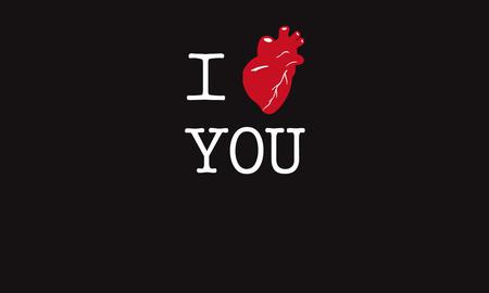 I Love You - love, black, words, heart