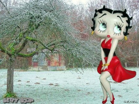 Betty Boop - flirt, red dress, cartoon, tv, betty boop, movies, big eyes