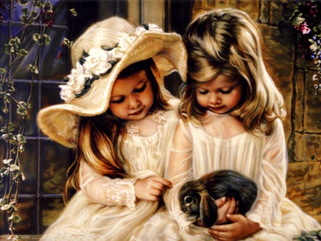 Children of Spring - girls, beauty, paintings, art