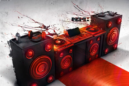 Sound Machine - speaker, sound, dj, music, sound machine, graffiti, 3d, mix, machine