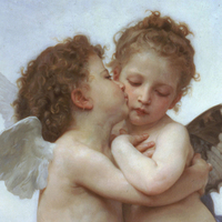 Cupid and Psyche as Children by Bouguereau