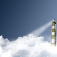Lighthouse in the clouds