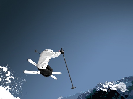 Skiing - sport, abstract