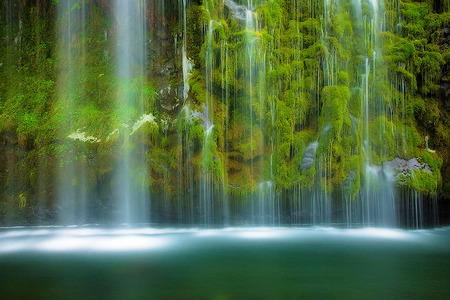 Emerald Paradise - nature, falls, water falls, emerald, water, green