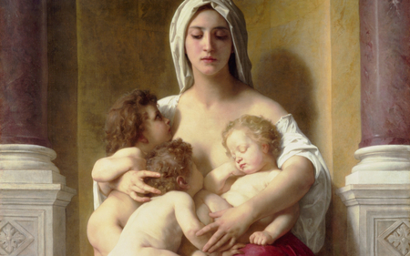 Charity by Bouguereau - painter, pretty, female, romantic, great, realism, children, light, face, nice, other, beauty, baby, wonderful, picture, bouguereau, elegant, amazing, babies, paris, colored, color, france, painted, beautiful, sensual, girl, cool, lovely, awesome, painting, woman, adorable, dreamy