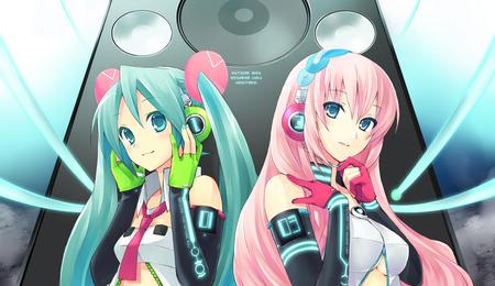 Miku and Luka - anime, hatsune miku, vocaloid, megurine luka