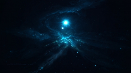 Atlantis Binary System - universe, stars, galaxies, 3d render, space, cg