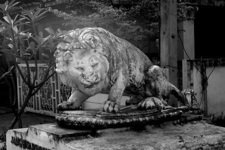 Statue In Chiang Mai - Statue, monument, Lion, Chiang Mai, Thailand