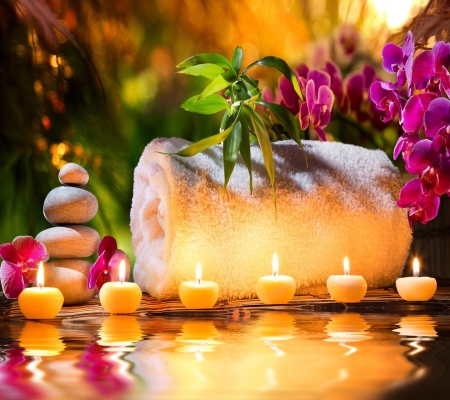 Spa_Stones_Candles - candles, stones, spa, peace