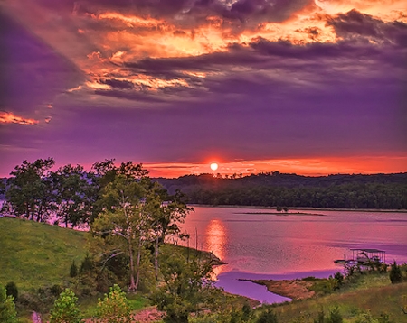 Sunset on Norris Lake - nature, lake, sunset, pretty