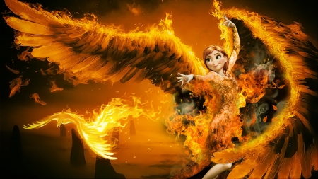 Warmth .. - Anna, Frozen, Phoenix, Abstract