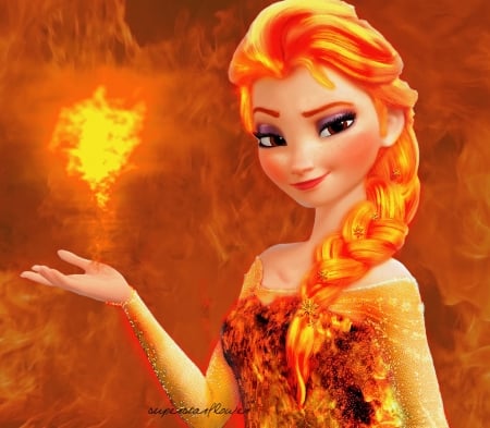 Elsa - abstract, warmth, fire, elsa