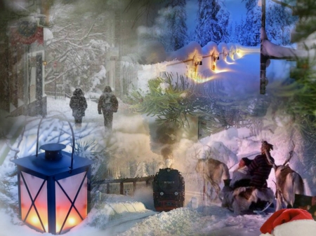 Winter collage - iarna, combinate, peisaje, de