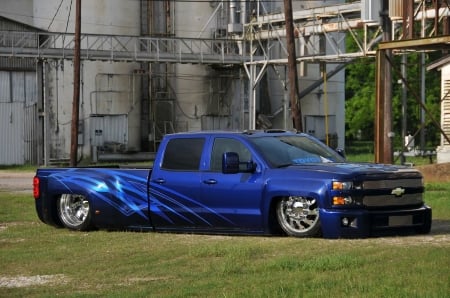 2015 Chevy Silverado 3500HD Dualie - GM, Truck, Blue, Lowered