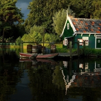 small house on the riverside