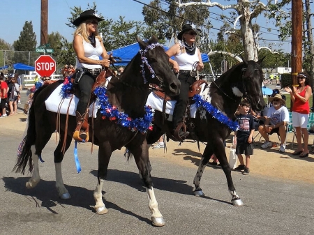 Cowgirl Parade - women, fun, female, parade, boots, hats, models, western, girls, cowgirls, style, horses