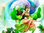 Fantasy girl in green