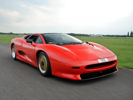 jagaur xj220 prototype - jaguar, british, red, prototype