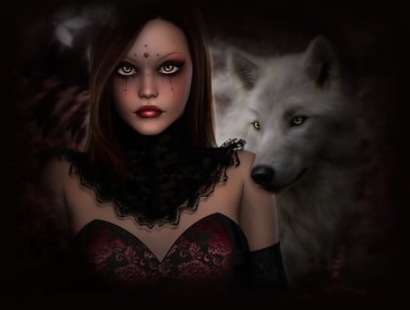 GOLDEN EYES - GOLDEN, WOLF, GOTHIC, FEMALE, EYES