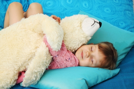 Dream Sweet - sleeping, pillow, girl, adorable, child, sweet, cute, teddy bear