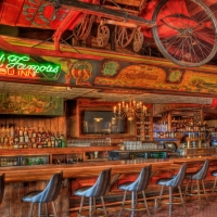 beautiful wooden bar hdr