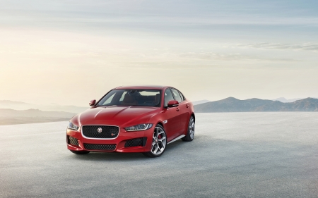 jaguar xe s - red, british, jaguar, landscape